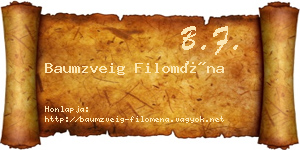 Baumzveig Filoména névjegykártya
